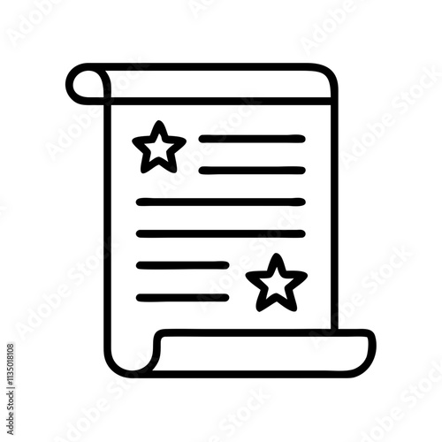 declaration of independence icon, independence day line art, independence icon - simple black line art icon of declaration of independence, for independence day celebrations. independence vector art.