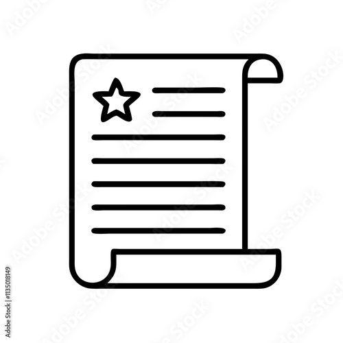 declaration of independence icon, independence day line art, independence icon - simple black line art icon of declaration of independence, for independence day celebrations. independence vector art.