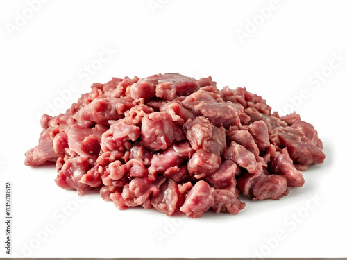 minced meat isolated on white