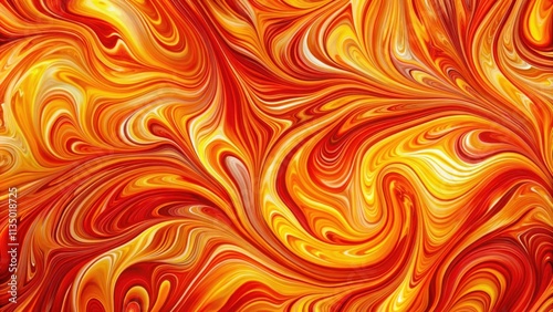 Abstract Swirling Pattern in Vibrant Hues of Red, Orange, and Yellow