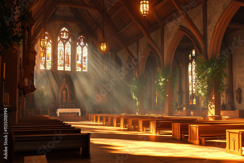 Interior of a Church: Sacred and Serene Architectural Design