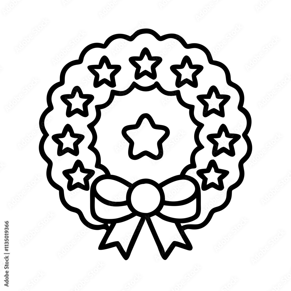 patriotic wreath icon, independence day line art, independence icon - simple black line art icon of patriotic wreath, for independence day celebrations. independence vector art. patriotic wreath icon, independence day line art, independence icon - simple black line art icon of patriotic wreath, for independence day celebrations. independence vector art.