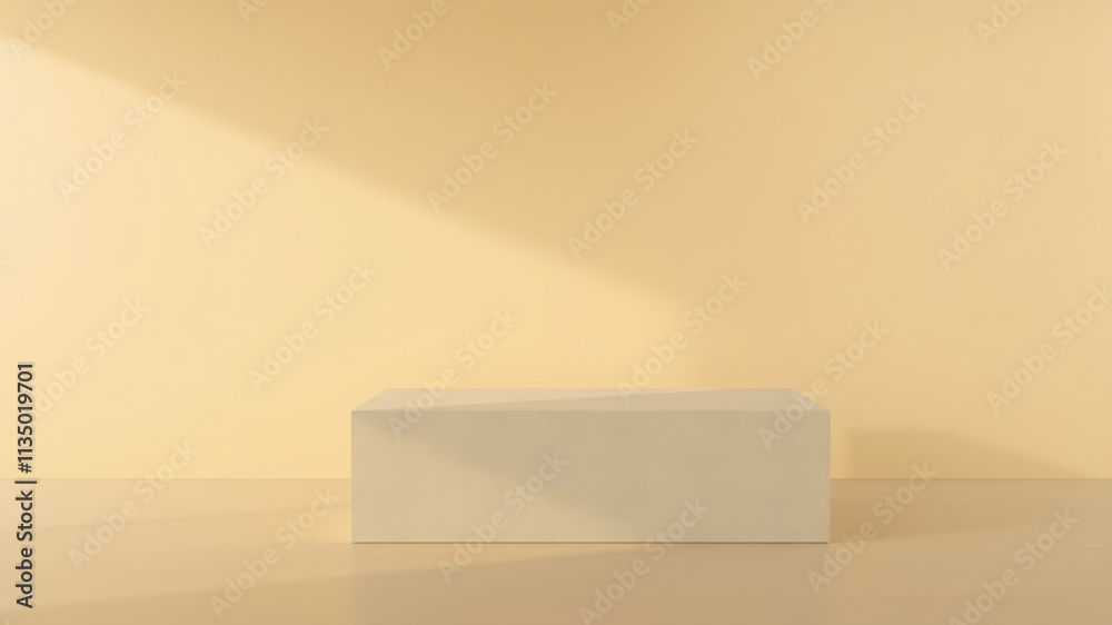 Minimalist Beige Platform with Subtle Light and Shadow Minimalist Beige Platform with Subtle Light and Shadow