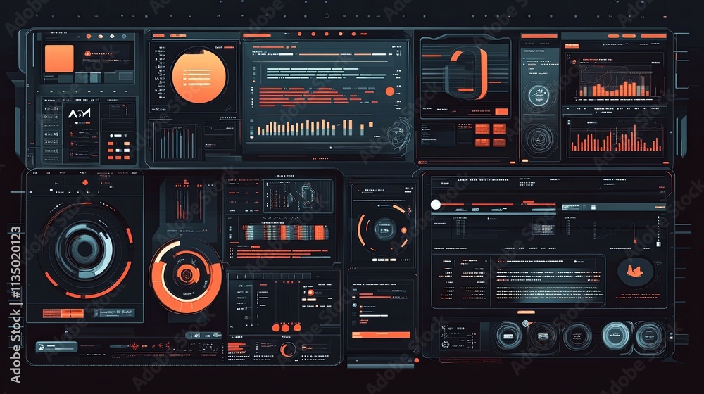 Fototapeta premium Web development tech illustration