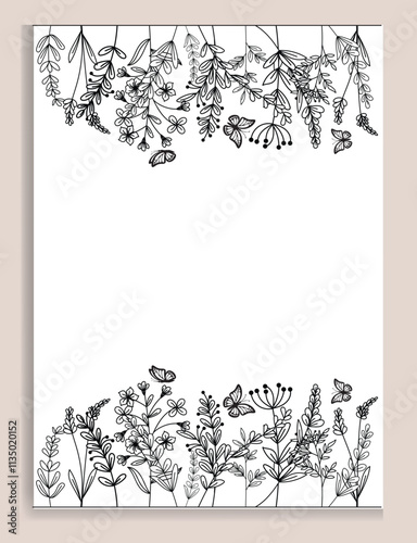 Isolated Colorful line frame icon leaf floral border divider with circular rectangle vector