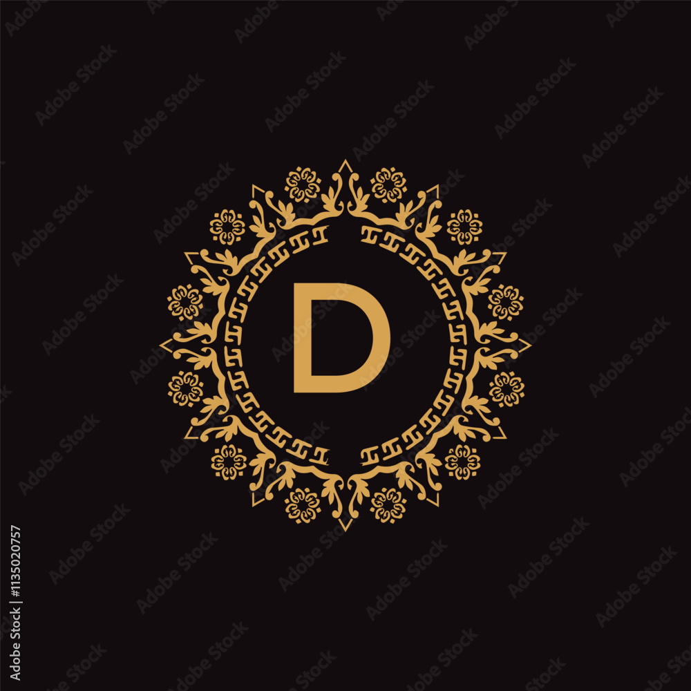 Naklejka premium D letter logo design .