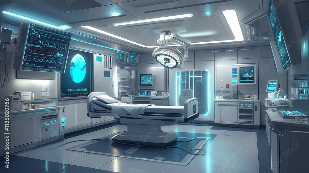 Innovative healthcare technology in telemedicine patient engagement in a futuristic medical room environment Innovative healthcare technology in telemedicine patient engagement in a futuristic medical room environment