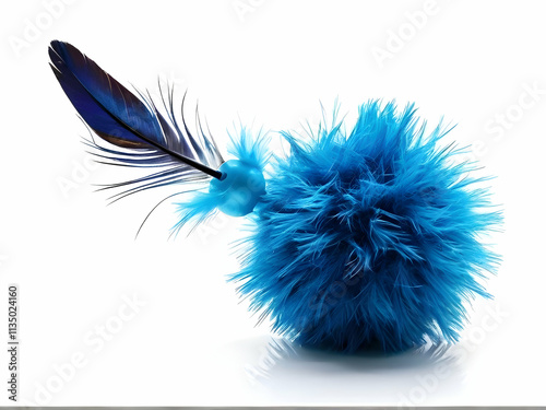 blue feather isolated on white background