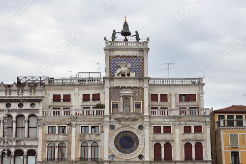 The St. Mark's Clock Tower (Torre dell'Orologio) features an astronomical clock with zodiac signs in St. Mark's Square.