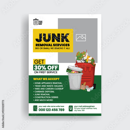Junk removal Service print Flyer or poster Template, House Cleaning Service Flyer, Editable Cleaning Service Flyer, maid service Flyer template design