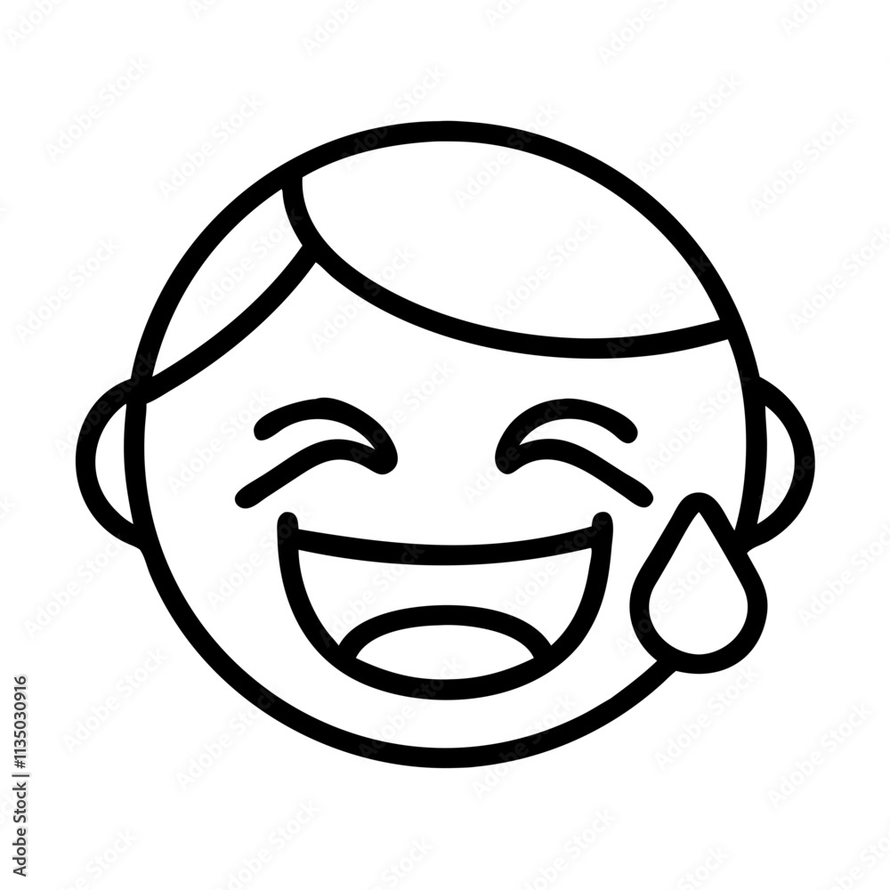 crying laughing with tilted head icon, emoji day line art, emoji icon - simple black line art icon of crying laughing with tilted head, symbolizing emoji day topic celebrations. emoji vector art. crying laughing with tilted head icon, emoji day line art, emoji icon - simple black line art icon of crying laughing with tilted head, symbolizing emoji day topic celebrations. emoji vector art.