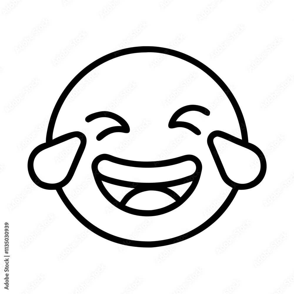 crying laughing with tilted head icon, emoji day line art, emoji icon - simple black line art icon of crying laughing with tilted head, symbolizing emoji day topic celebrations. emoji vector art. crying laughing with tilted head icon, emoji day line art, emoji icon - simple black line art icon of crying laughing with tilted head, symbolizing emoji day topic celebrations. emoji vector art.