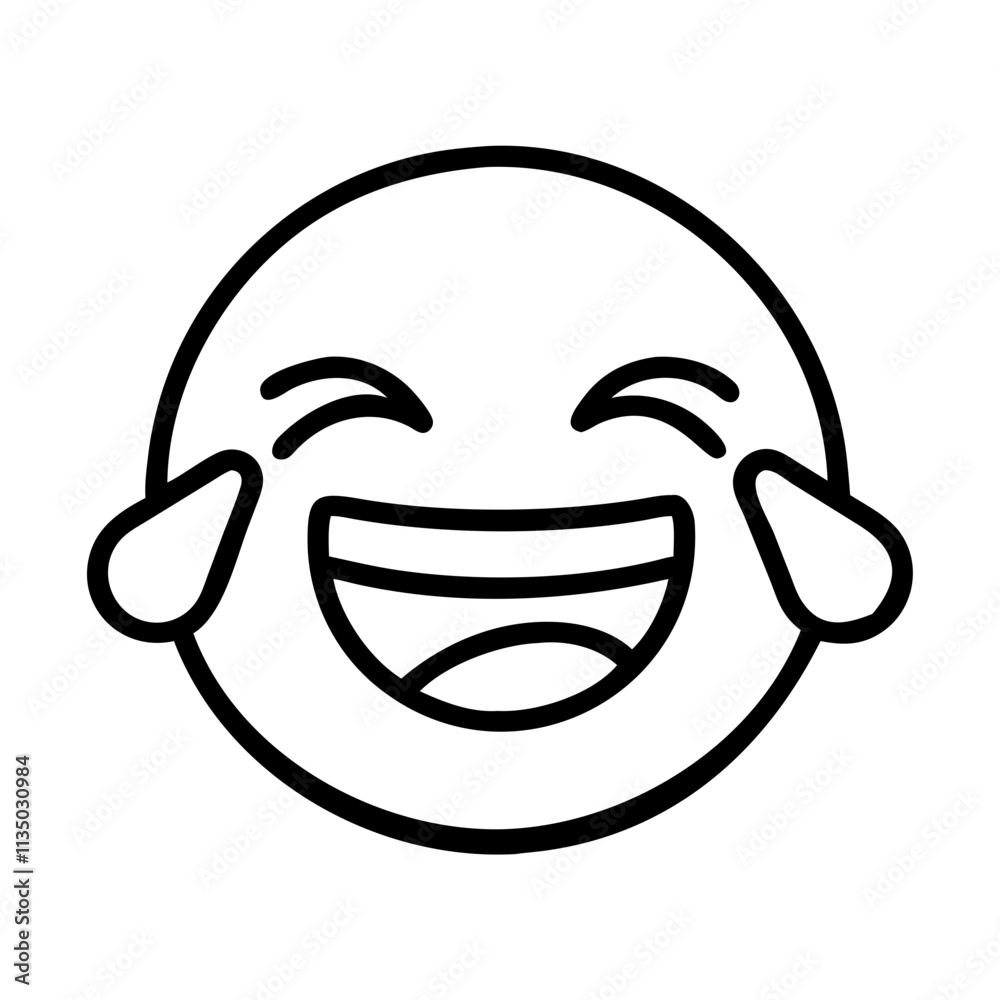 crying laughing with tilted head icon, emoji day line art, emoji icon - simple black line art icon of crying laughing with tilted head, symbolizing emoji day topic celebrations. emoji vector art. crying laughing with tilted head icon, emoji day line art, emoji icon - simple black line art icon of crying laughing with tilted head, symbolizing emoji day topic celebrations. emoji vector art.