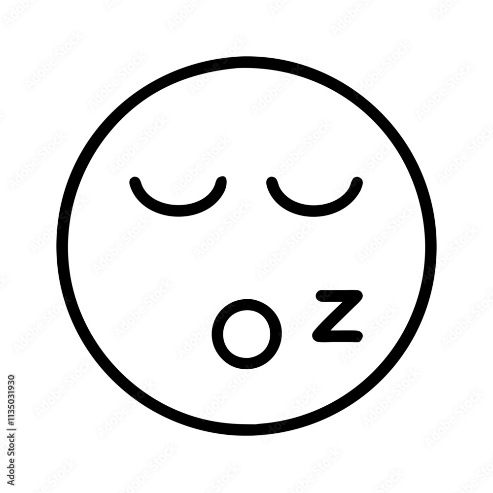 sleeping face icon, emoji day line art, emoji icon - simple black line art icon of sleeping face, symbolizing emoji day topic celebrations. emoji vector art. sleeping face icon, emoji day line art, emoji icon - simple black line art icon of sleeping face, symbolizing emoji day topic celebrations. emoji vector art.