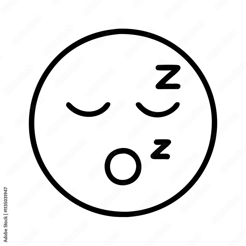 sleeping face icon, emoji day line art, emoji icon - simple black line art icon of sleeping face, symbolizing emoji day topic celebrations. emoji vector art. sleeping face icon, emoji day line art, emoji icon - simple black line art icon of sleeping face, symbolizing emoji day topic celebrations. emoji vector art.