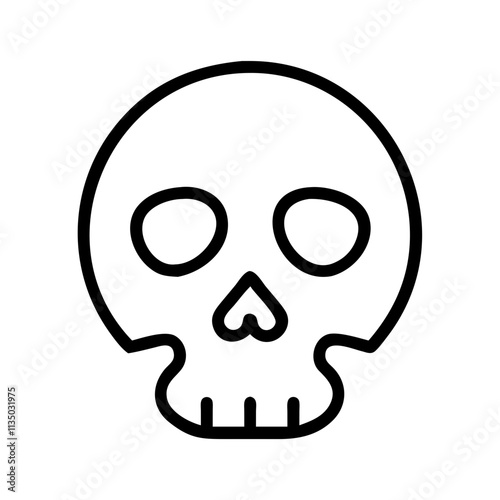 skull icon, emoji day line art, emoji icon - simple black line art icon of skull, symbolizing emoji day topic celebrations. emoji vector art.