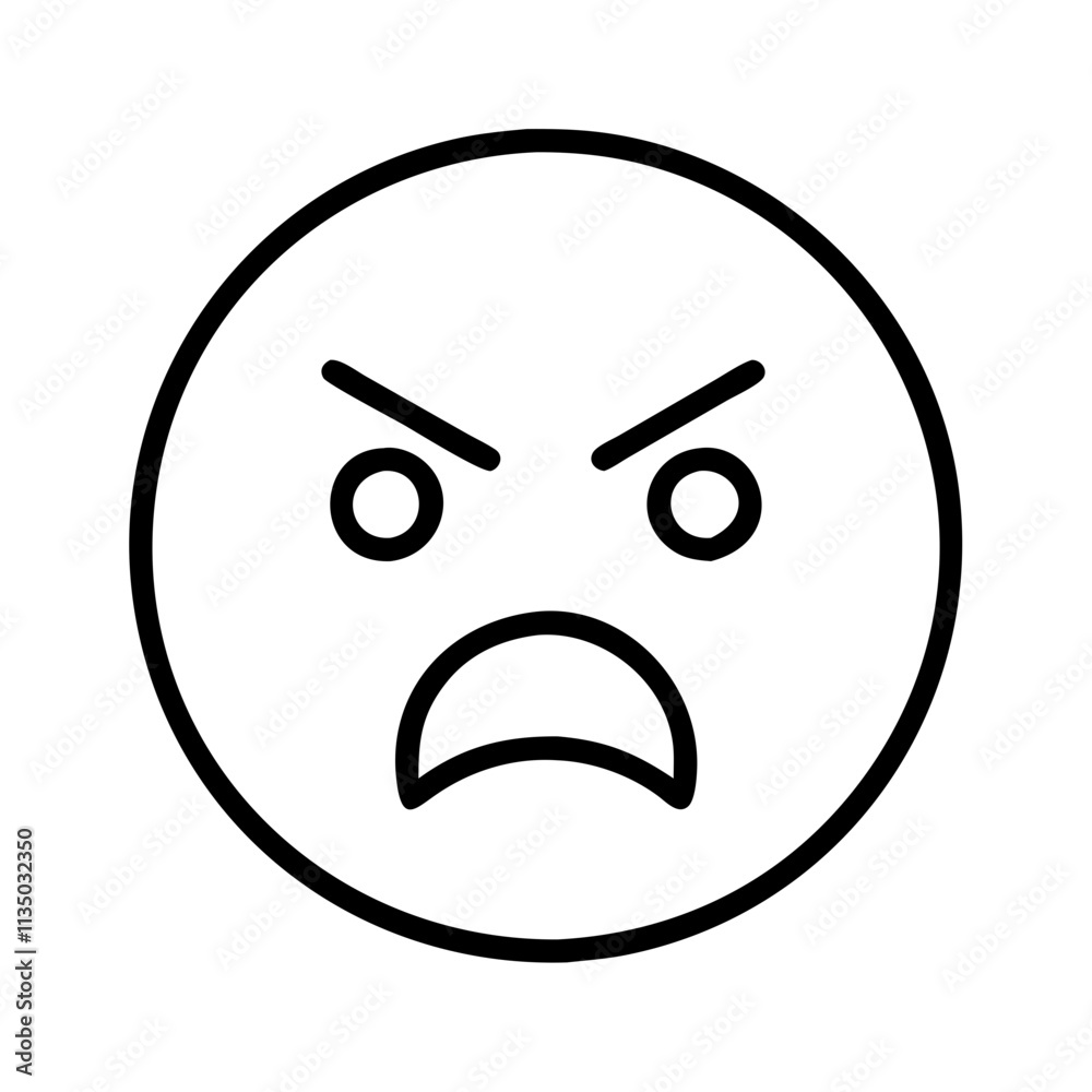 angry face icon, emoji day line art, emoji icon - simple black line art icon of angry face, symbolizing emoji day topic celebrations. emoji vector art. angry face icon, emoji day line art, emoji icon - simple black line art icon of angry face, symbolizing emoji day topic celebrations. emoji vector art.