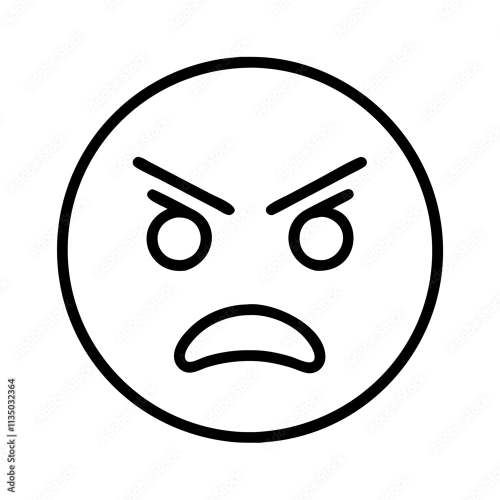 angry face icon, emoji day line art, emoji icon - simple black line art icon of angry face, symbolizing emoji day topic celebrations. emoji vector art. angry face icon, emoji day line art, emoji icon - simple black line art icon of angry face, symbolizing emoji day topic celebrations. emoji vector art.