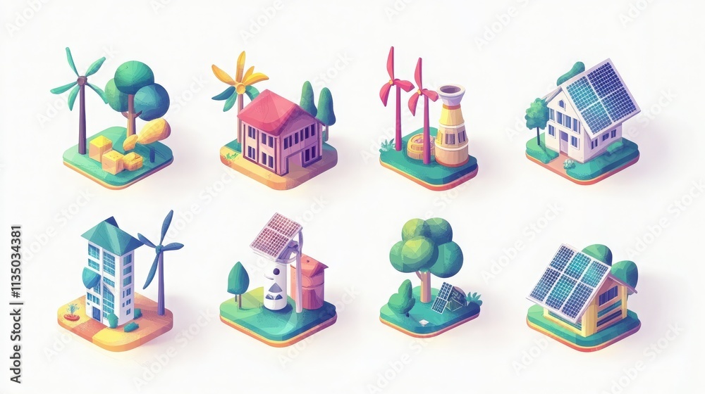 Obraz premium Sustainable Energy and Eco-Friendly Building Concepts