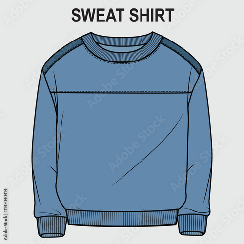 KIDS BOYS WEAR ROUND NECK SWEATSHIRT VECTOR ILLUSTRATION