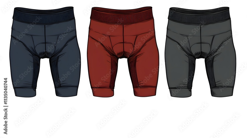 Athletic underwear collection studio product display indoor front view comfort and style Athletic underwear collection studio product display indoor front view comfort and style