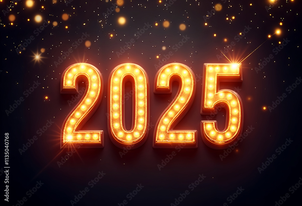Happy New Year 2025 Typography Text Effect Happy New Year 2025 Typography Text Effect