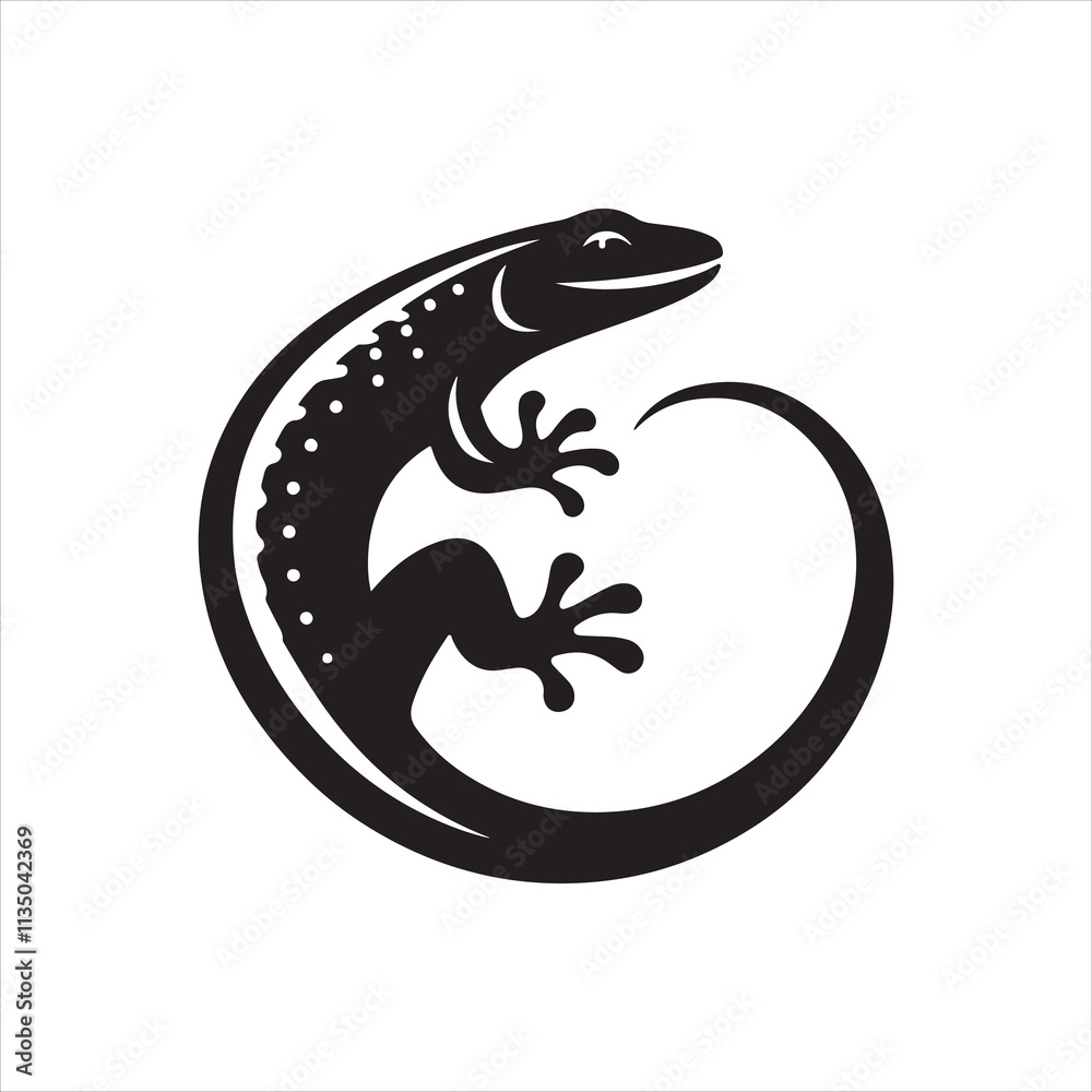 silhouette of a lizard on white silhouette of a lizard on white