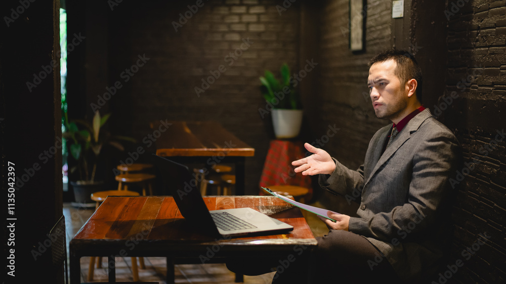 Businessman is intensely planning their work to find ways to increase their company's profits. Businessman is intensely planning their work to find ways to increase their company's profits.