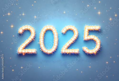 Happy New Year 2025 Typography Text Effect