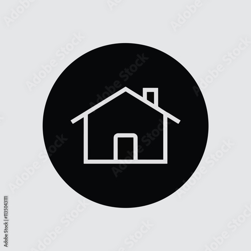 Web home flat icon for apps and websites