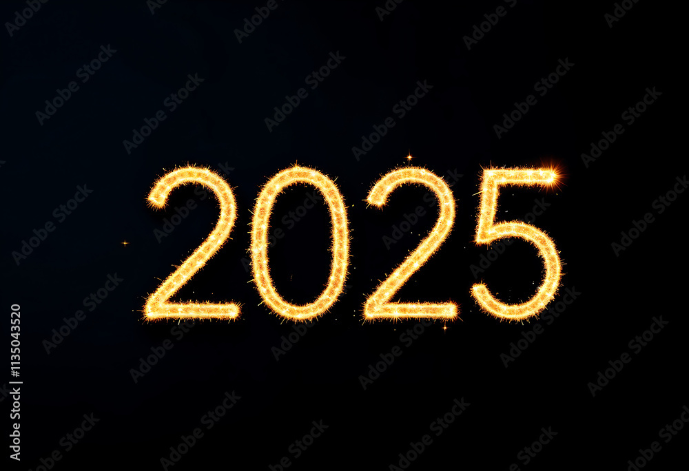 Happy New Year 2025 Typography Text Effect Happy New Year 2025 Typography Text Effect