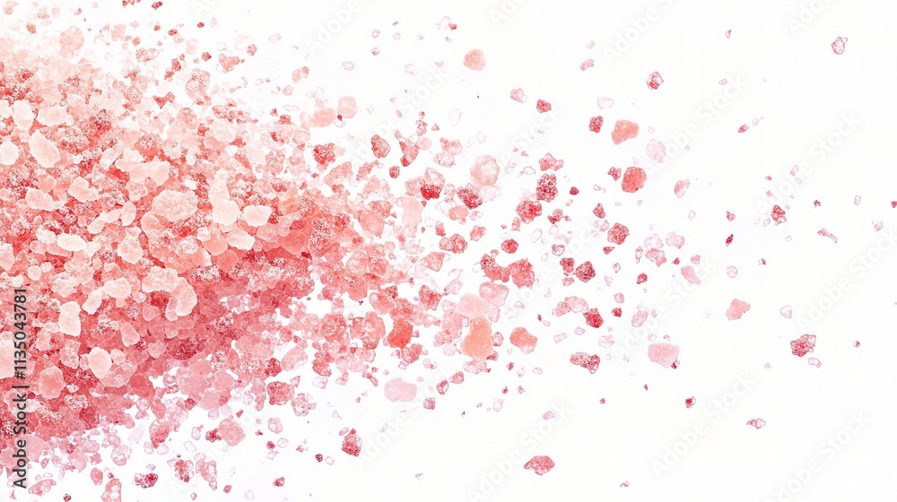 Fototapeta premium Pink Himalayan Sea Salt Granules Isolated on White Background