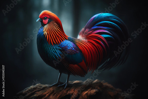 Sri Lankan Junglefowl Wildlife Art photo