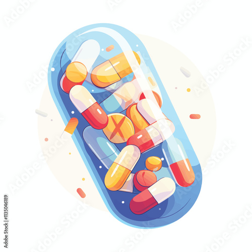 Vector illustration of a capsule pill