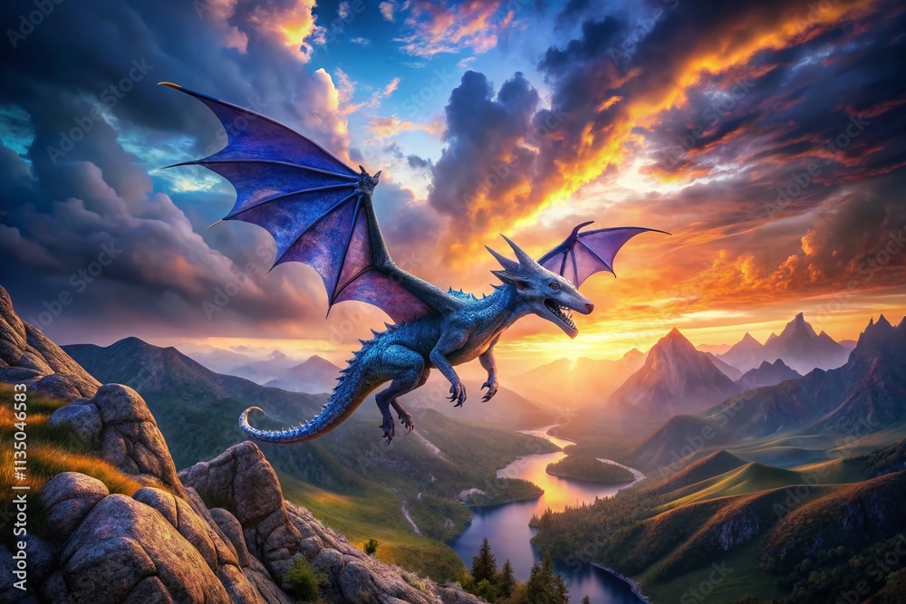 Majestic Drone Photography of a Fierce Dragon in Stunning Blue and Purple Hues Soaring Over Breathtaking Landscapes at Dusk, Capturing the Essence of Fantasy and Adventure Majestic Drone Photography of a Fierce Dragon in Stunning Blue and Purple Hues Soaring Over Breathtaking Landscapes at Dusk, Capturing the Essence of Fantasy and Adventure