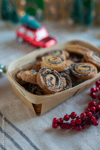 Home made german christmas cookies on a plate