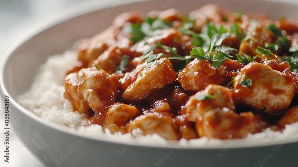 Close-up of csirkepaprikás showing rich sauce and tender chicken pieces. Close-up of csirkepaprikás showing rich sauce and tender chicken pieces.