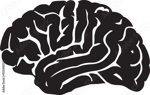 brain silhouette vector illustration