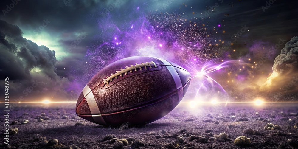 Vibrant Background with a Football in Focus Vibrant Background with a Football in Focus