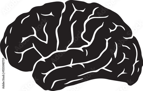 brain silhouette vector illustration