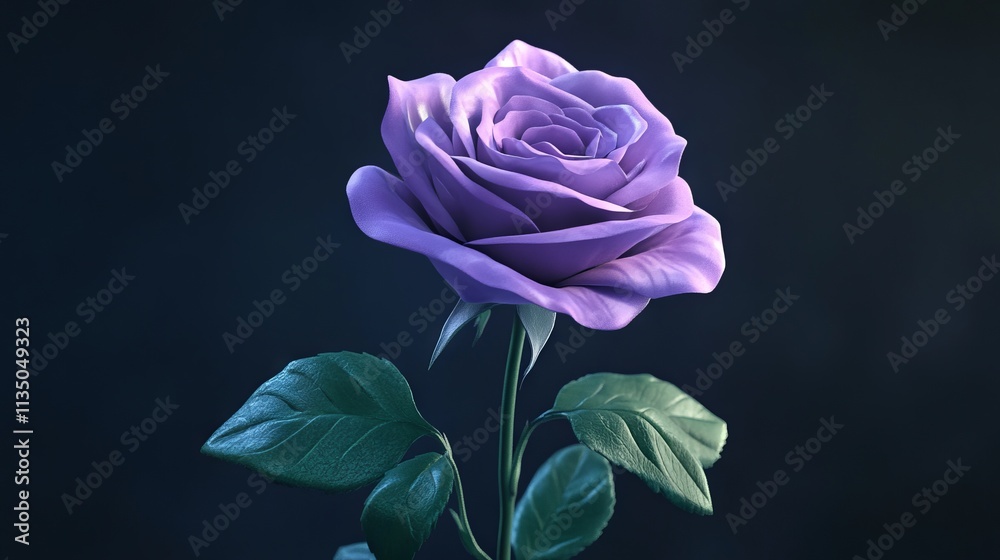 Macro Shot of a Lavender Rose with Dark Background. AI generated illustration Macro Shot of a Lavender Rose with Dark Background. AI generated illustration