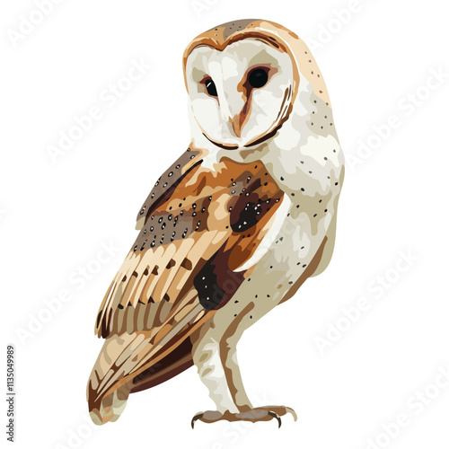 Flat vector owl, isolated on a white background.