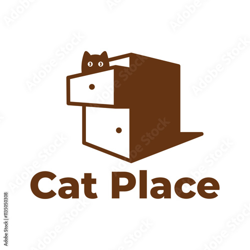 cat cattery flat minimalist logo design
