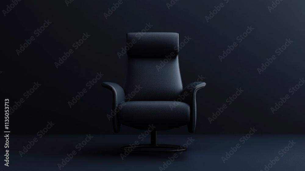 Dark Leather Recliner Chair Against A Dark Background
