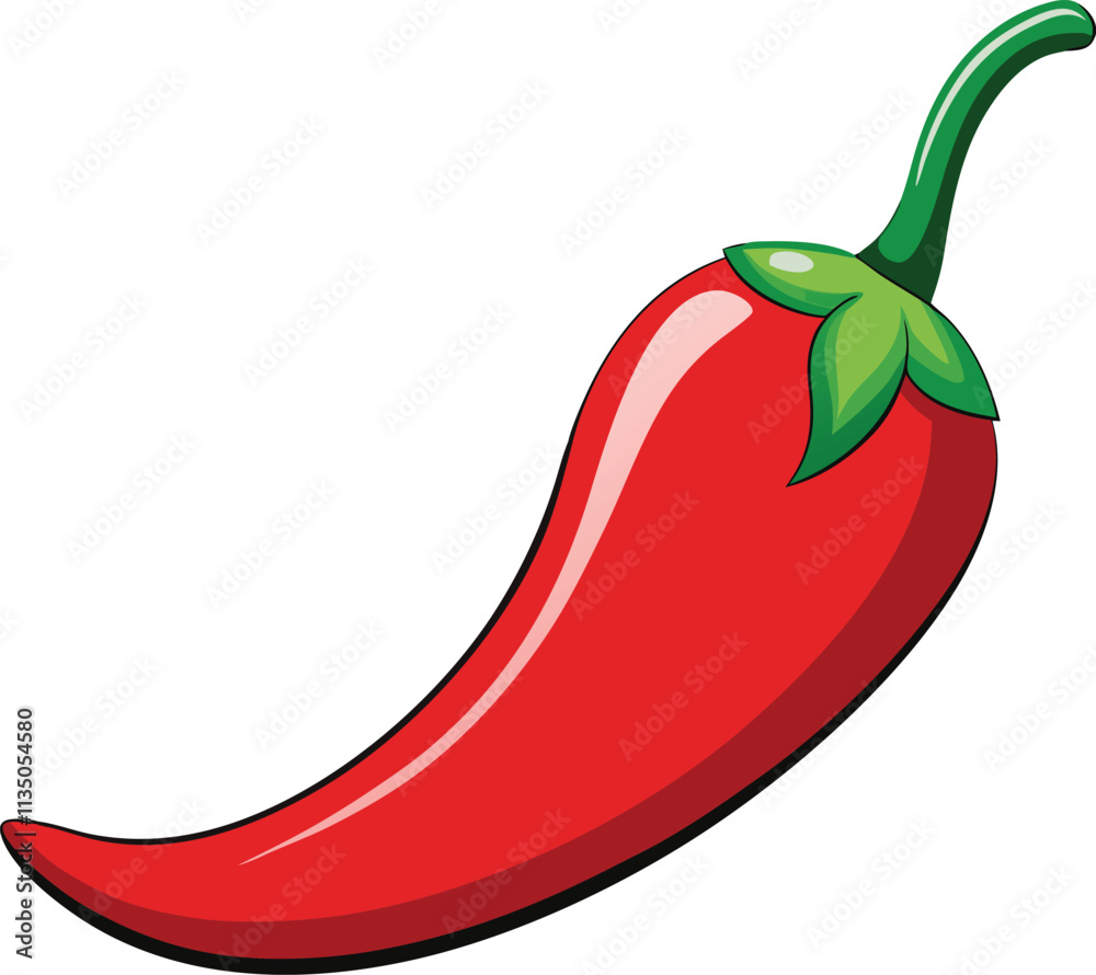 Red chili vector illustration on white background Red chili vector illustration on white background