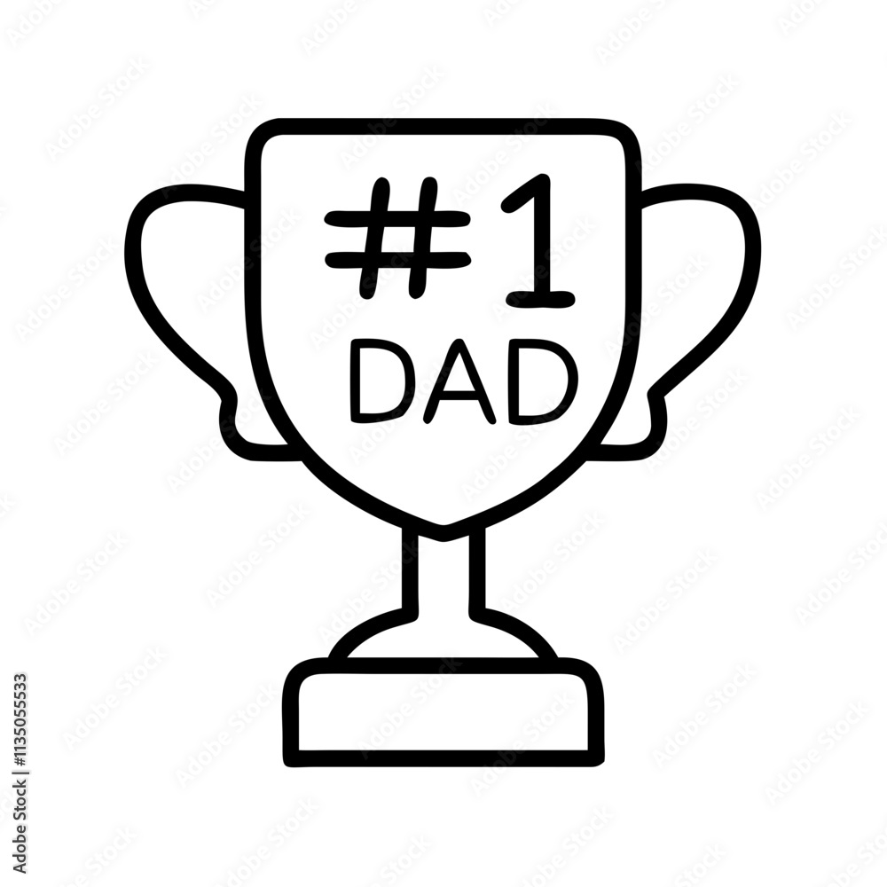 trophy with 1 dad icon, father’s day line art, father icon - simple black line art icon of trophy with 1 dad, for father’s day celebrations. father vector art. trophy with 1 dad icon, father’s day line art, father icon - simple black line art icon of trophy with 1 dad, for father’s day celebrations. father vector art.