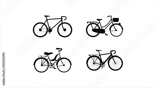 Stylish Vector Bicycle Illustrations: Perfect for Outdoor Adventures, Sports Branding, and Digital Creations