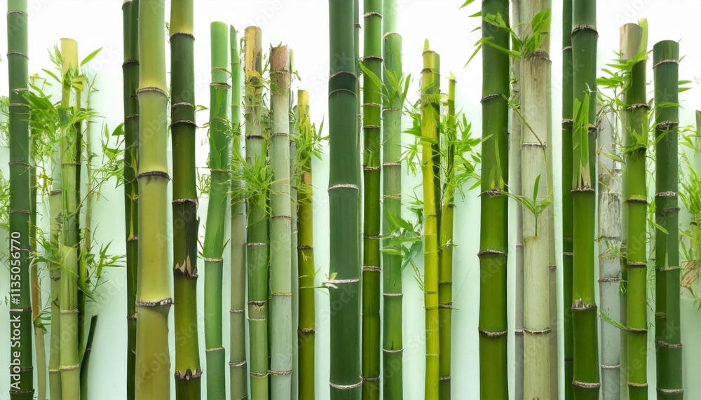Fototapeta premium Lush bamboo forest growth tranquil garden nature scene serene environment close-up view sustainability concept