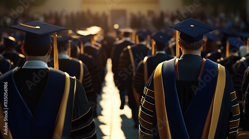 Professors and Students Walking to Graduation

 photo