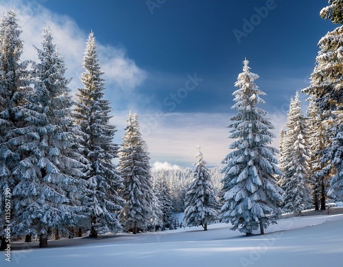 snow covered trees